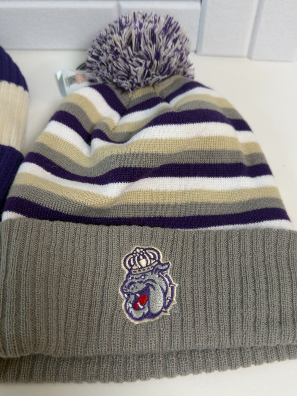 New JMU Knit Striped Beanies x2, James Madison University - Picture 2 of 6